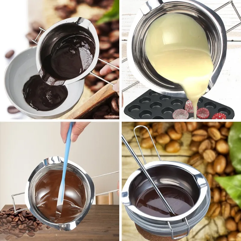 400ml Stainless Steel Candle Melting Pot Food Grade Chocolate Ice Cubes Butter Candy Melting Container Baking and Candle Making melting container
