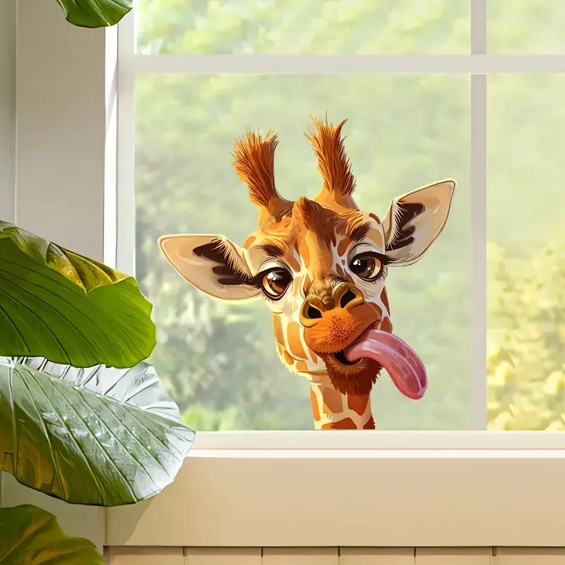 1pc Fun Animal Wall Sticker for Living Room Bedroom Bathroom Fridge Window