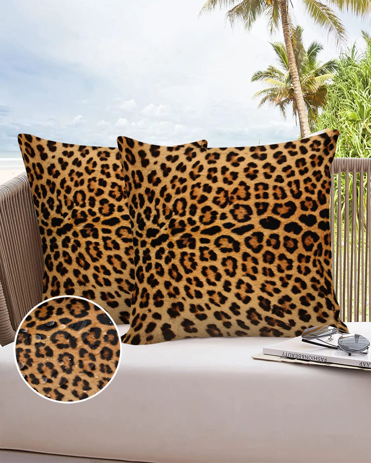 2PCPillowcaseLeopardPrintSofaCushionCoverBedPillowCoverHome