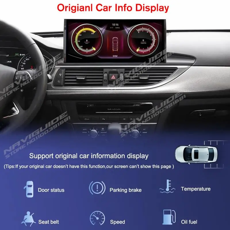 NAVIGUIDE 10.25'' Android12.0 Car Radio For Audi Q3 2013-2018 Stereo Multimedia Video Player GPS Navigation CarPlay Touch Screen