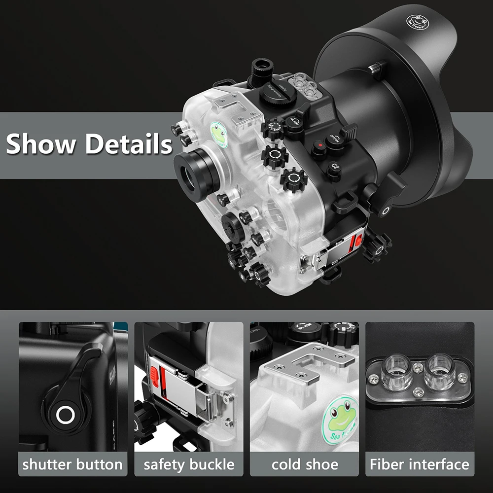 Seafrogs 40M/130FT Underwater Camera Housing Waterproof Case SF-S-A7M4 for Sony