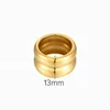 MHS.SUN Unisex Double Layer Gold Plated Wide Rings Fashion Stainless Steel For Women Men Smooth Chunky Jewelry Waterproof 5