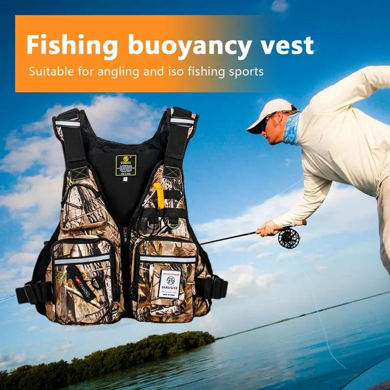 Jackets Adults Reflective Fishing Vest Multi Pockets Floating Equipment For Hiking Climbing Outdoor Water Sports Supplies