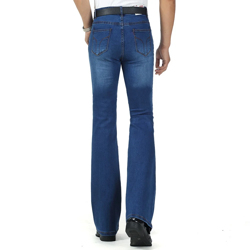 New Men's Autumn and Winter Boot Cut Jeans Male High Waist Casual Business Denim Pants flares Thick Trousers 26-38 2