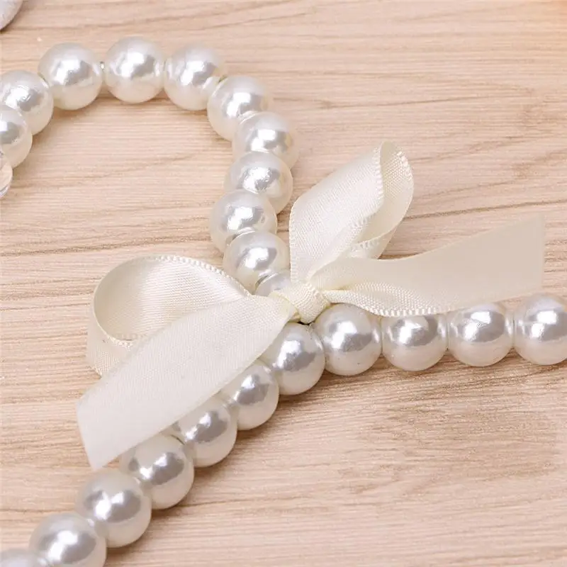 Fashion Plastic Pearl Bow Clothes Clothing Hanger For Kids Children Pet Dog for 5