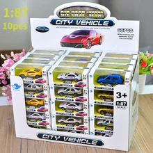

10Pcs Children's Alloy Car 1/87 Die Cast Metal Alloy Children's Toy Car Kids Metal Cars Hot Educational Toy For Boy Gifts