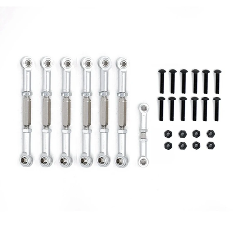 

7 Pack Adjustable Metal Tie Rod Linkage For 1/10 Traxxas Slash 4X4 / 2WD RC Replacement Accessories Silver