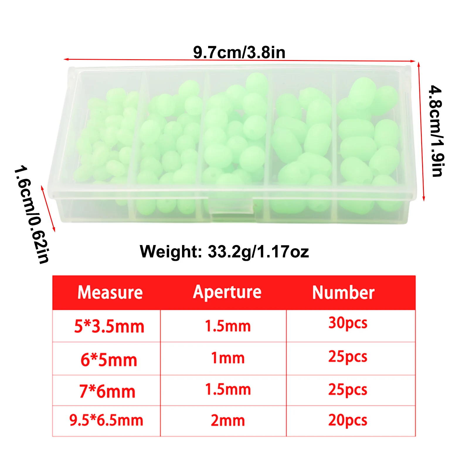 

100pcs Luminous Glow Fishing Beads Soft Plastic Sea Fishing Lure Floating Beads Carp Fishing Tackle Accessories