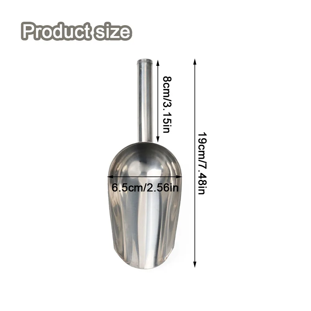

8/9/10/11\\\" Metal Ice Scoops Tools Bin Candy Stainless Steel Kitchen Flour Party Bar Buffet Dry Goods Hot Durable