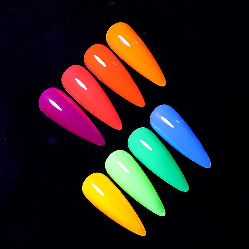Neon Pigment Phosphor Nail Glitter Luminous Glow In The Dark Dipping Dust Chrome Powder UV Gel Polish Manicure Nail Decorations