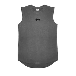 Men's Cotton Workout Tank Top: Breathable Fitness Muscle Vest - XXL (GRAY)