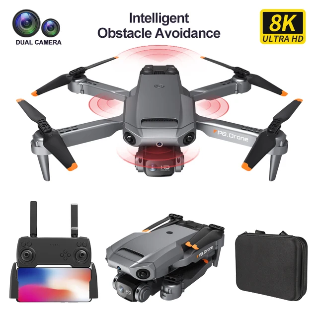 New P8 Drone 8K with ESC HD Dual Camera 5G Wifi FPV 360 Full Obstacle Avoidance Optical Flow Hover Foldable Quadcopter Boy Gift 2