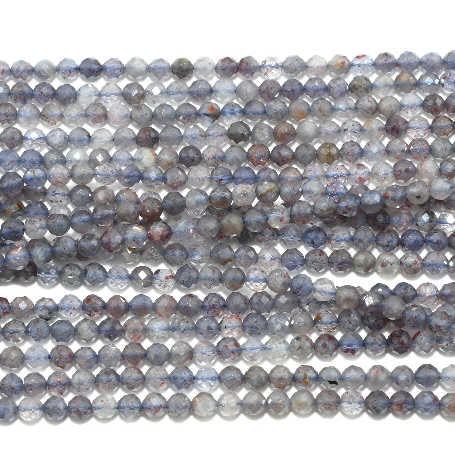 천연 아이오라이트 선스톤/블러드샷 아이오라이트 면처리된 라운드 비즈 3.5mm-Freehip.co.kr