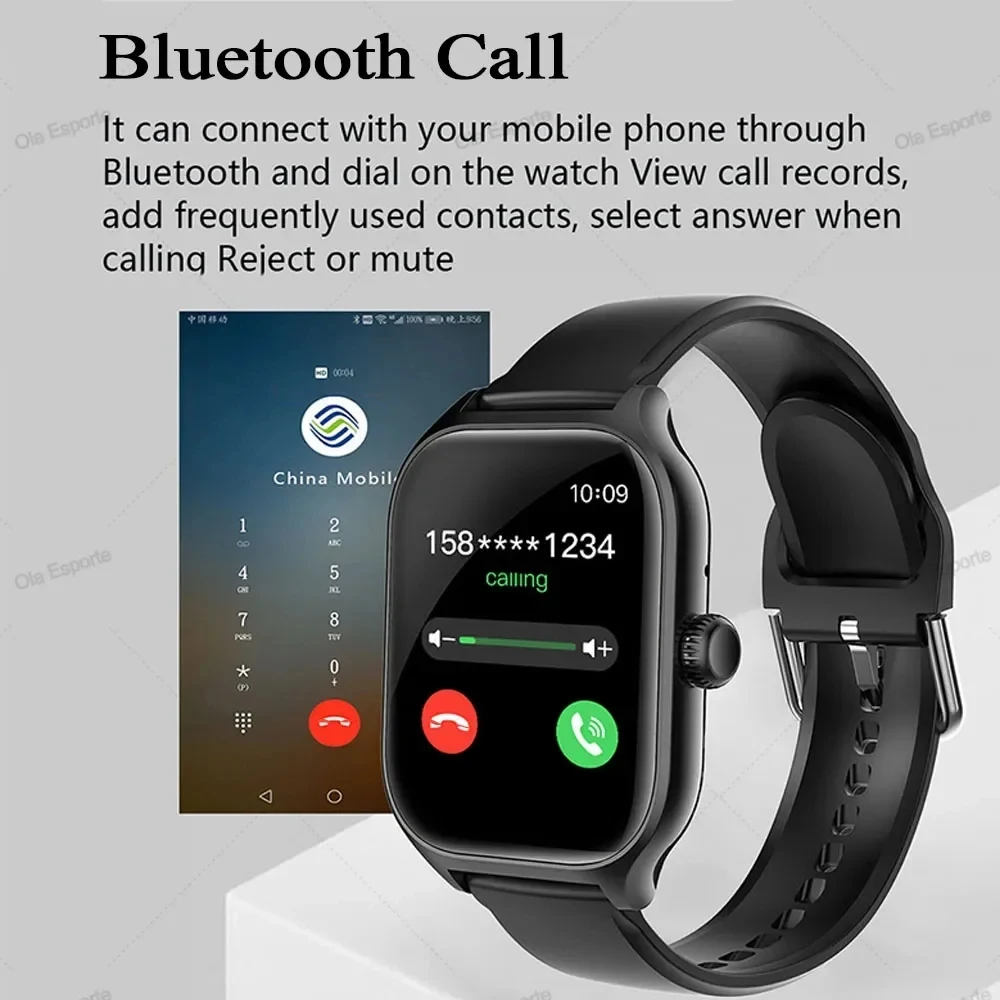 New Smartwatch For Men Android IOS 2.01" Screen Bluetooth Call Blood Oxygen Pressure Health Monitoring Smart Watch Women Gifts
