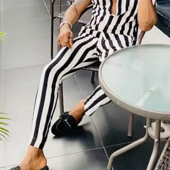 Men Striped Sets Streetwear Fashion Lapel Short Sleeve Shirt & Long Pants Two Pieces 2023 Loose Men Casual Suits S-5XL INCERUN