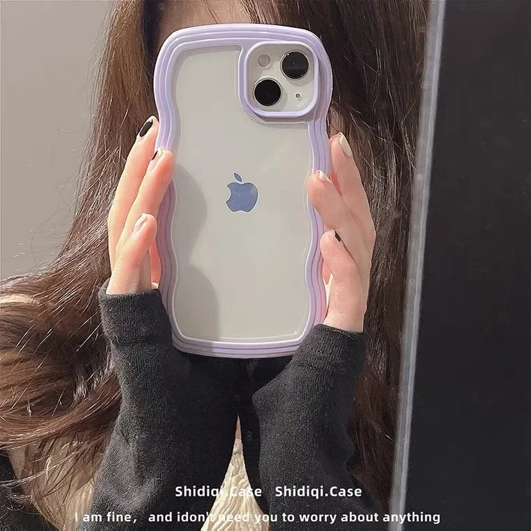 Custodia Per IPhone 15 Con Fiocco E Cornice Ondulata – Silicone TPU Trasparente, Design Estetico Per Ragazze - 4