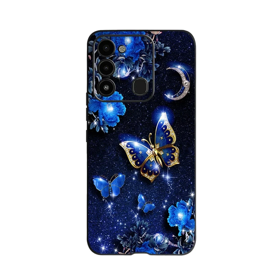 mobile pouch For Tecno Spark Go 2022 Case Fashion Flower Printed Protective Cover For Tecno Spark 8C Phone Case SparkGo KG5 Coque Soft Fundas flip cover with pen Cases & Covers