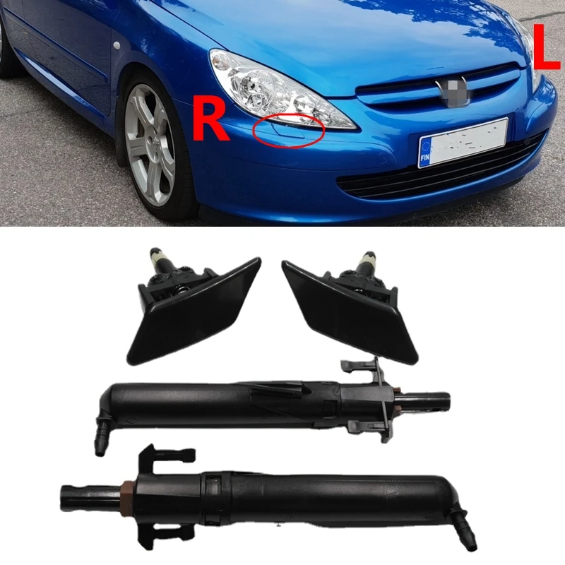 Headlight Washer Spray Nozzle Cover With Bracket For Peugeot 307 Triumph