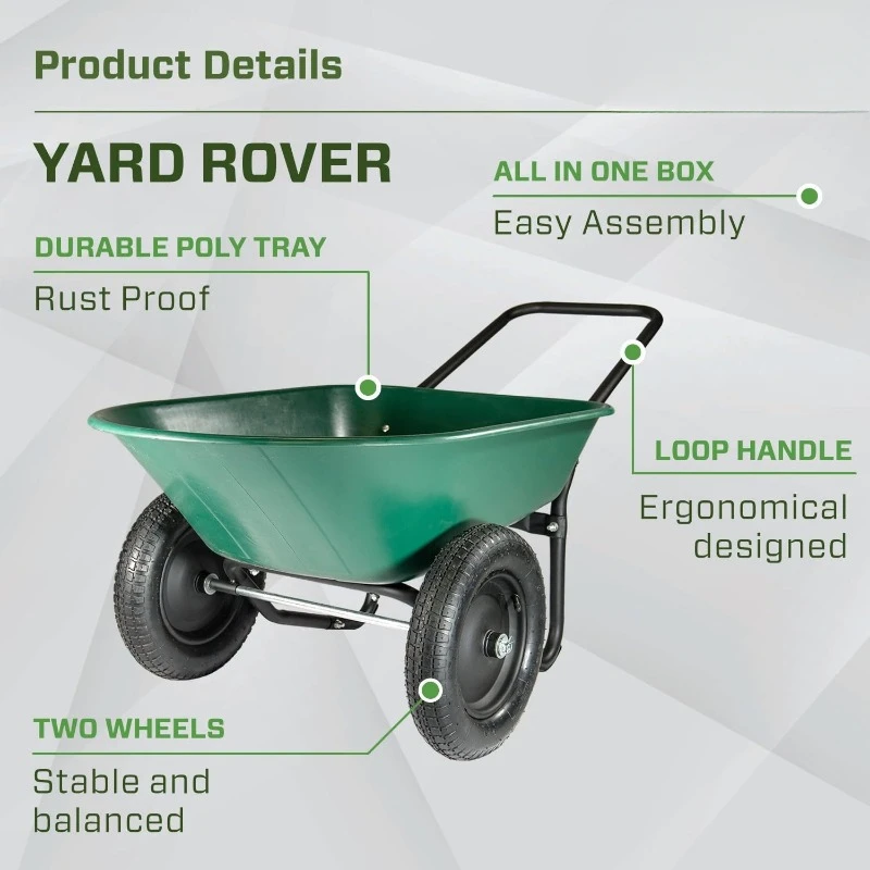 The Original Yard Rover Dual-Wheel Home Garden Wheelbarrow Cart