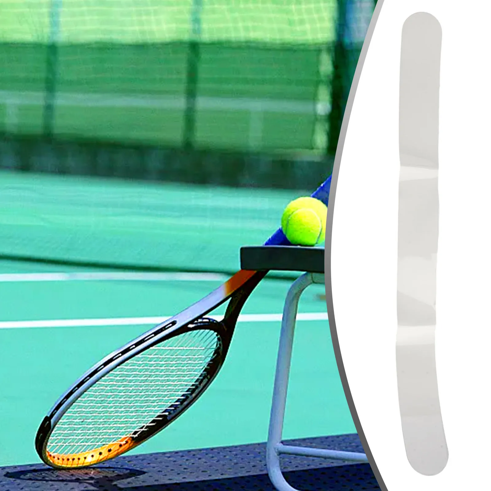 

Racket Head Sticker Racket Paddle Tape Reduce Friction Tape Protection Tape Reusable TPU Material 37*3.5*0.66cm