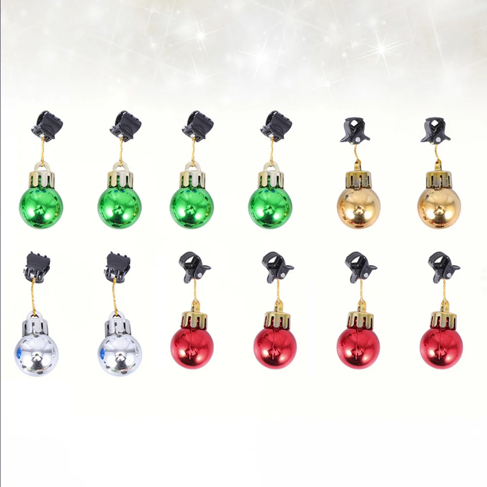12 Pcs Christmas Balls Decorations Hanging Beard Clip nament Pendant Home Decor Holiday Garland Accessories Christmas Theme 3