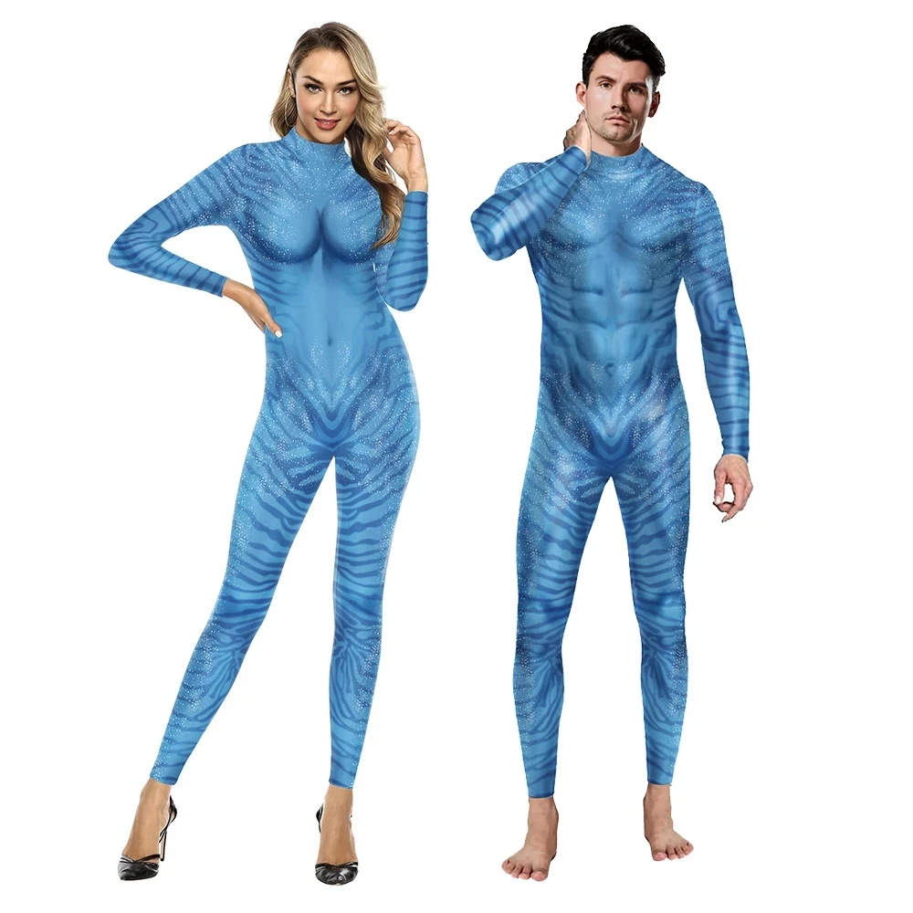 Film Avatar The Way Of Water Alien Cosplay 3D Tuta Donna Uomo Avatar Costume Cosplay Halloween Zenti Party Body
