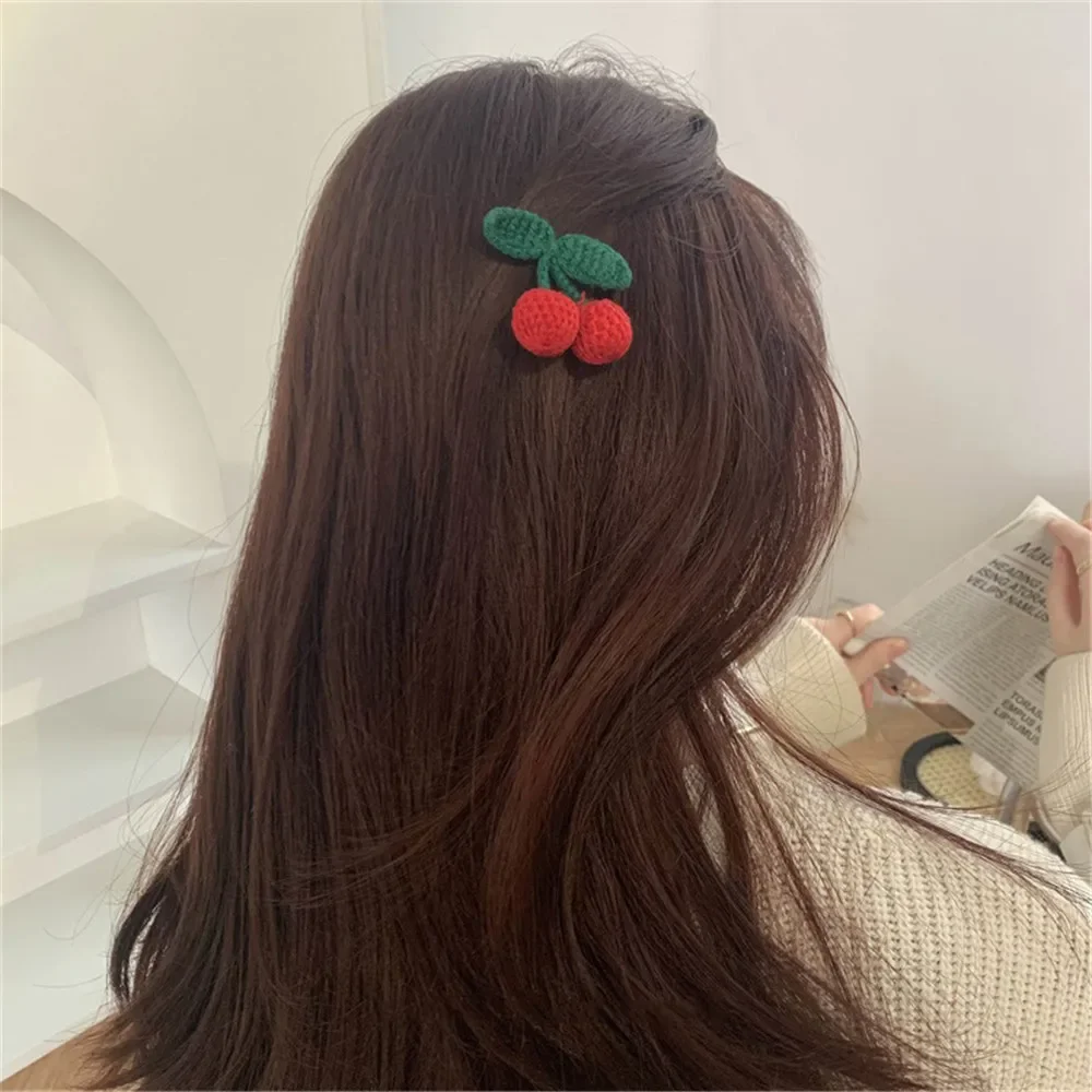 Description Picture 6 of itemKnitted Woolen Yarn Hook Weaving DIY Ornaments Craft Supplies Clothing Hat Shoe Key Chain Earring Decor Pendant 10Pcs Cherry