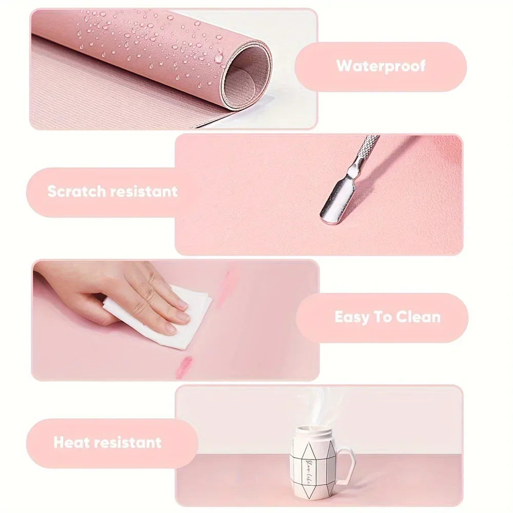 Nail Art Table Mat Foldable Manicure Mat Solid Color Art Table Mat PU Leather Armrest Cushion Waterproof Mouse Pad Studio Office