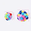 1/3PCS Cat Toys Cat Plush Ball Toy Pet Elastic Bell Ball Self Hi Ball Playing Cat Colorful Woolen Ball 4