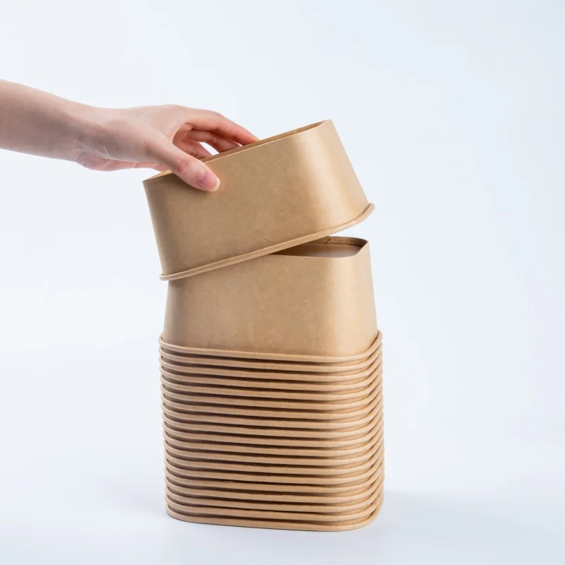 Egyéni product500ml 650ml 750ml 1000ml Rendelkezésre álló Derékszögű négyszög élelmiszeripari containers Leves bowls Nátronpapír Irat bowls vel Tapas