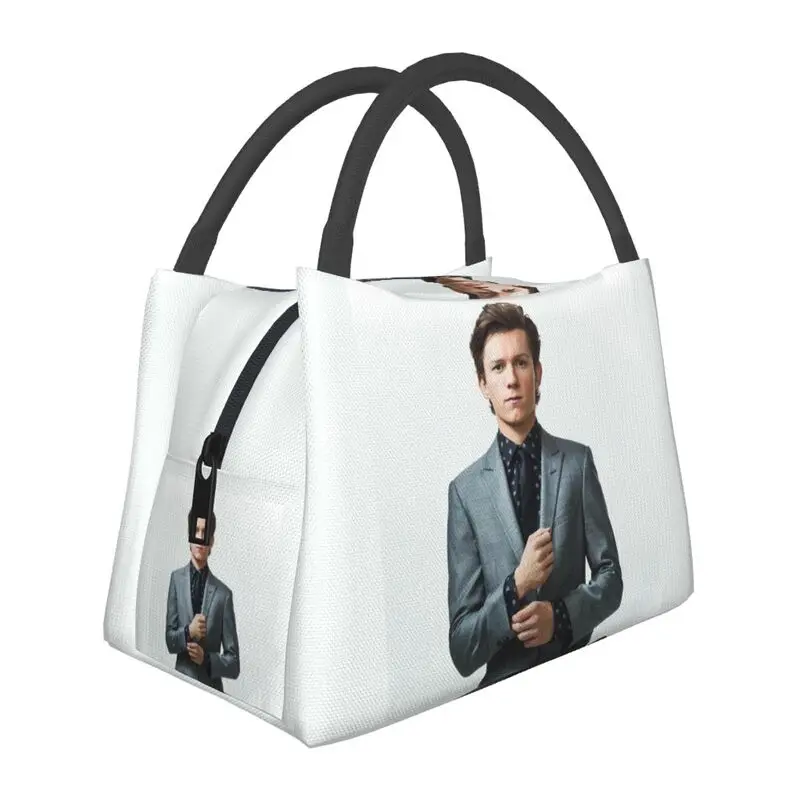 

Handsome Tom Holland Insulated Lunch Bag for School Office Resuable Cooler Thermal Bento Box Women