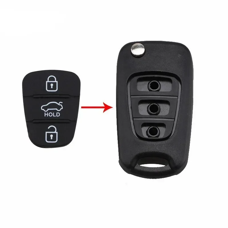 Custodia a 3 pulsanti per chiave in Silicone per auto per Hyundai I20 I30 IX35 I35 Solaris RIO Elantra per Kia K5 Verna Picanto Sportage Flip Car Lock