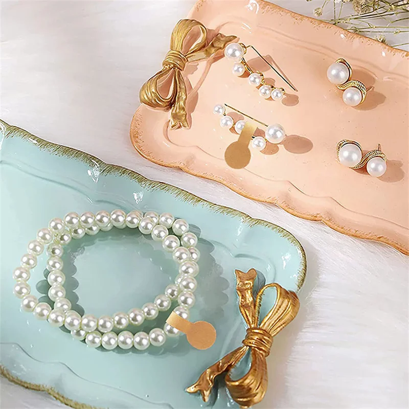500/1000pcs Schmuck Preis schilder Schmuck anhänger selbst klebender weißer Rohling für Halskette Ohrring Armband Schmuck runde Etiketten Anzeige – Detail 5