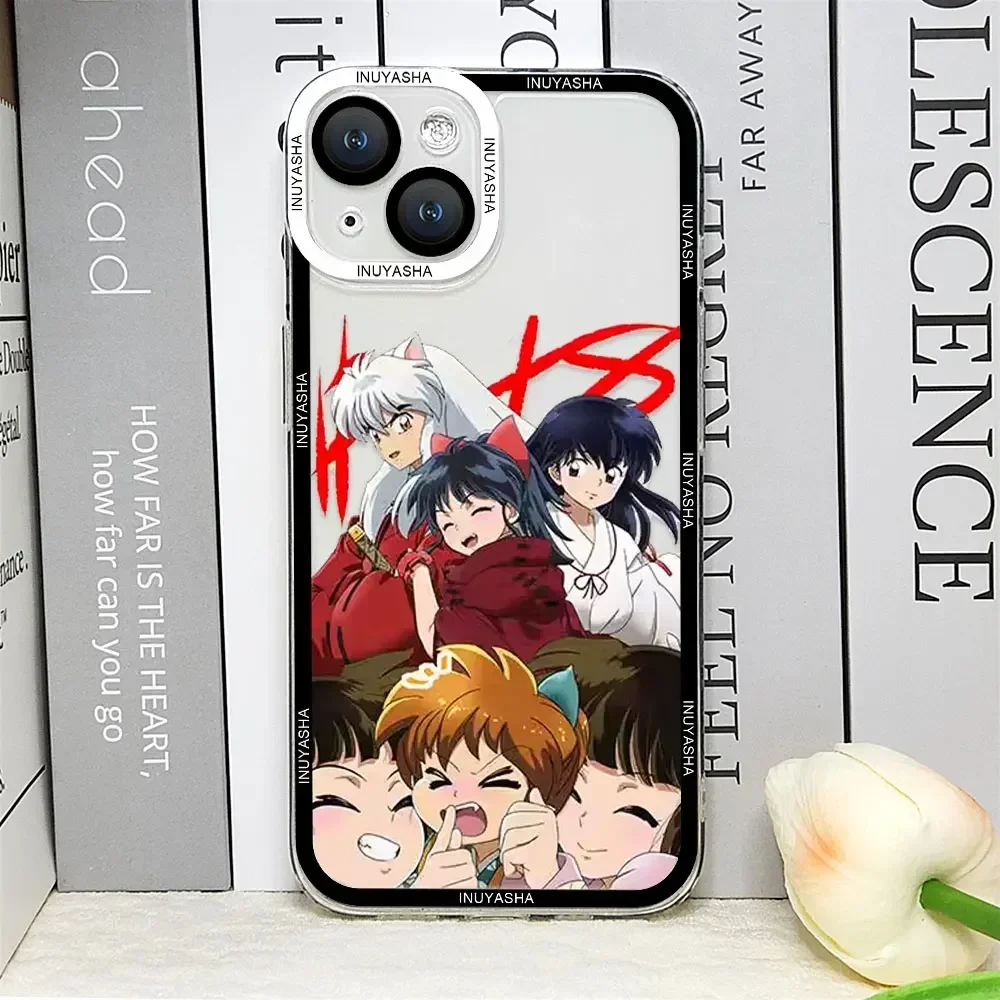 thumbnail image 1 of Funda de teléfono de Anime japonés Inuyasha Higurash para IPhone 16, 15, 14, 13, 12, 11 Pro Max, Mini, XS, X, 7, 8Plus, SE2, cubierta suave transparente, 1 of 5