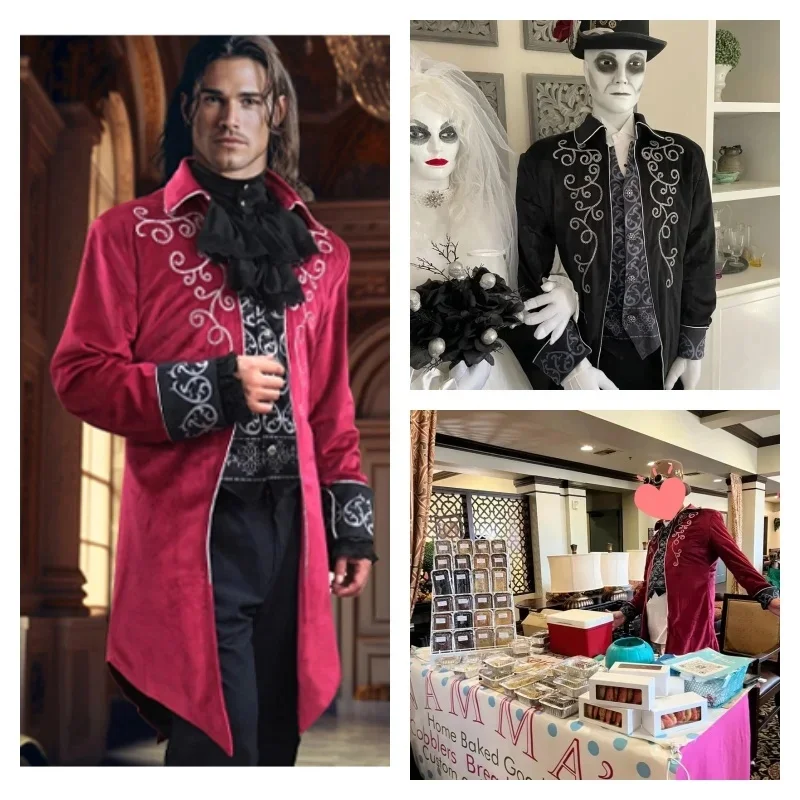 Tailcoat vintage Steampunk masculino, jaqueta vitoriana gótica