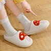 Cute Mushroom Women Fashion Slippers Winter Home Warm Bedroom Non-slip Comfort Exquisite Flat Cotton Shoes Girls Gift Student 2
