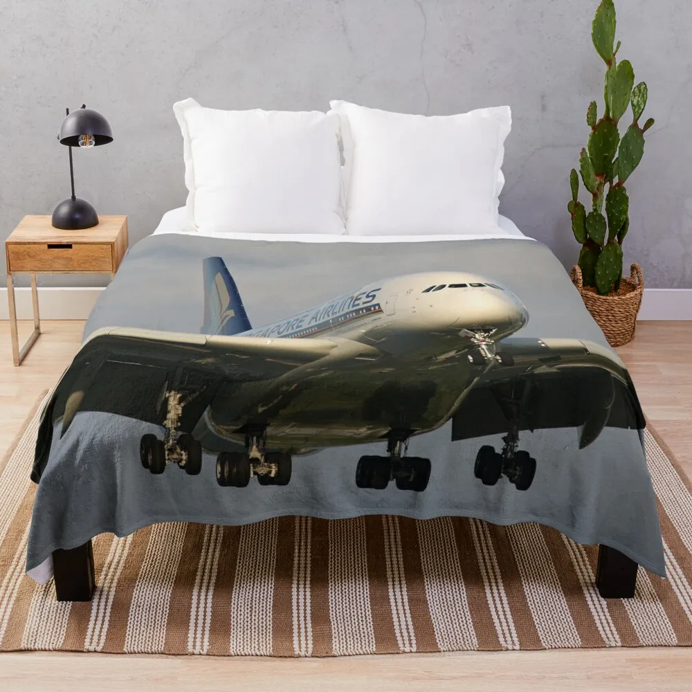 

A380 Arrival Throw Blanket Single Thermal Cute Plaid Blankets