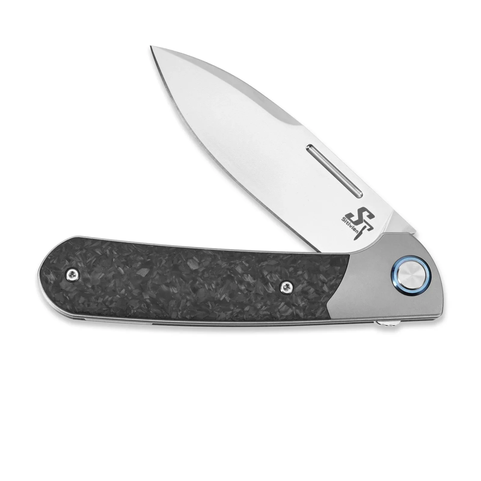 Sitivien ST995 Folding Pocket Knife M390 Steel Blade Titanium Carbon Fiber Handle EDC Tool Knifes for Camping Work Collection 4