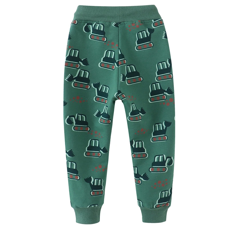 Cotton 2025 Autumn Spring Toddler Baby Boys Children'Clothing Excavators Trousers Kids Clothes Sweatpants Pants