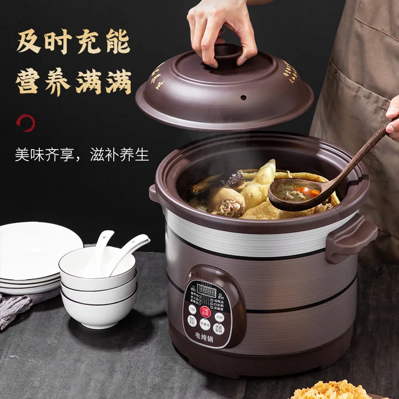 Smart crock pot Ceramic sous vide cooker 5L Automatic slow cooker pot  cuisine intelligente electric cooker Home appliances 220V - AliExpress