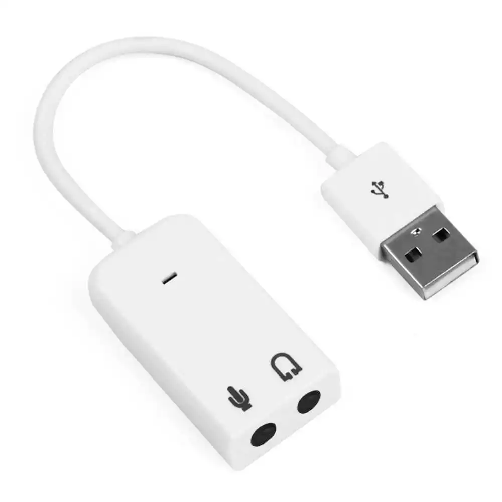 OcioDual звуковая карта 7 1 USB 2 0 мини-джек 3 5 мм белый аудио адаптер Звуковой внешнего 3D