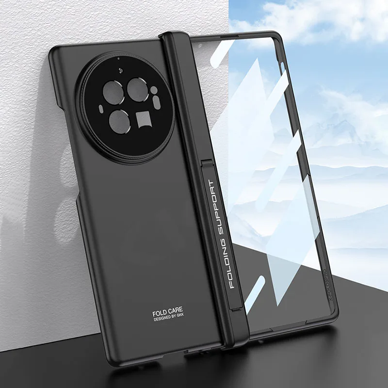 Magnetic Hinge Bracket Case with Outer Screen Glass Protector and Stand