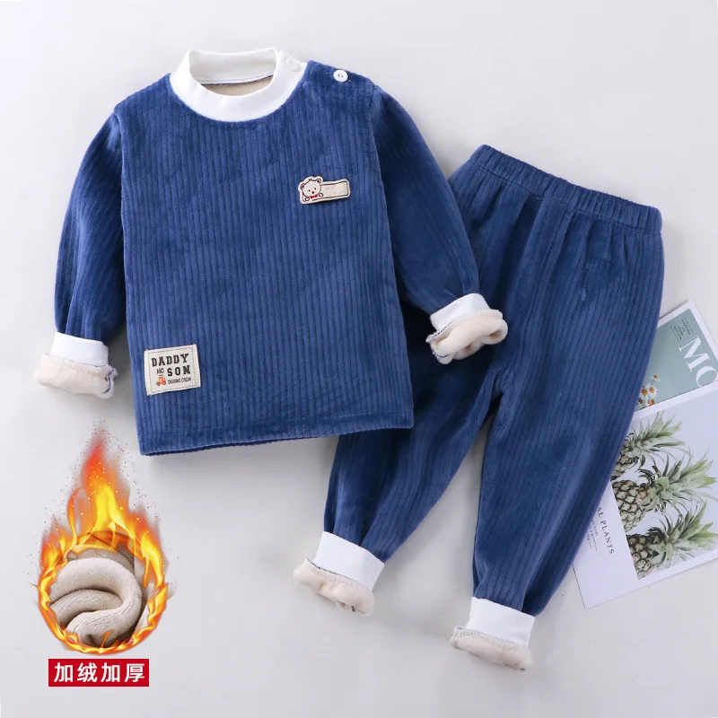

Осенне-зимний комплект одежды для мальчиков и девочек, детский мультяшный пуловер, вельветовые топы и штаны, комплект из 2 предметов, повседневный костюм, трендовый костюм