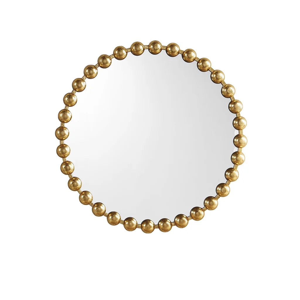 

Beaded Round Wall Mirror 27"D