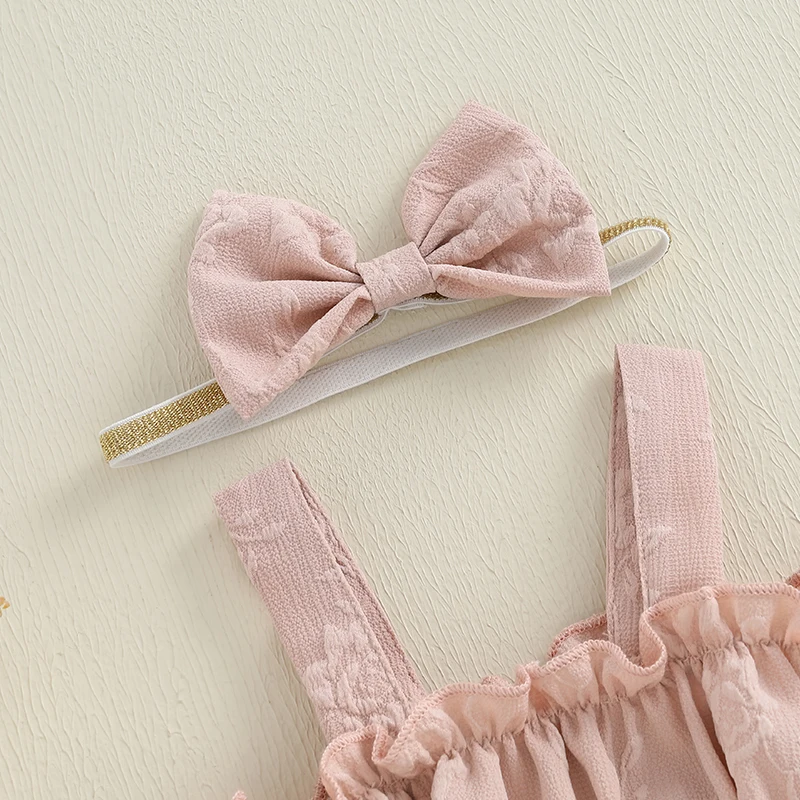 Adorable Baby Girl Floral Romper with Matching Headband Set for Summer Outfits Newborn Clothes Collection 5