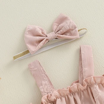 Adorable Baby Girl Floral Romper with Matching Headband Set for Summer Outfits Newborn Clothes Collection 5