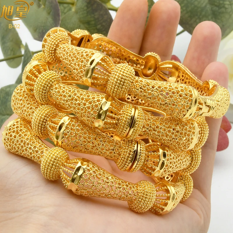 Bangles Bracelet For Women African Indian Middle Eastern Nigerian Brazilian Wedding Luxury Plated Jewellery