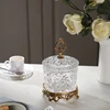 Brass Candy Jar French Crystal Transparent Glass Storage Box Hand-carved Exquisite Sugar Jar Livingroom Home Decor Ornaments 3