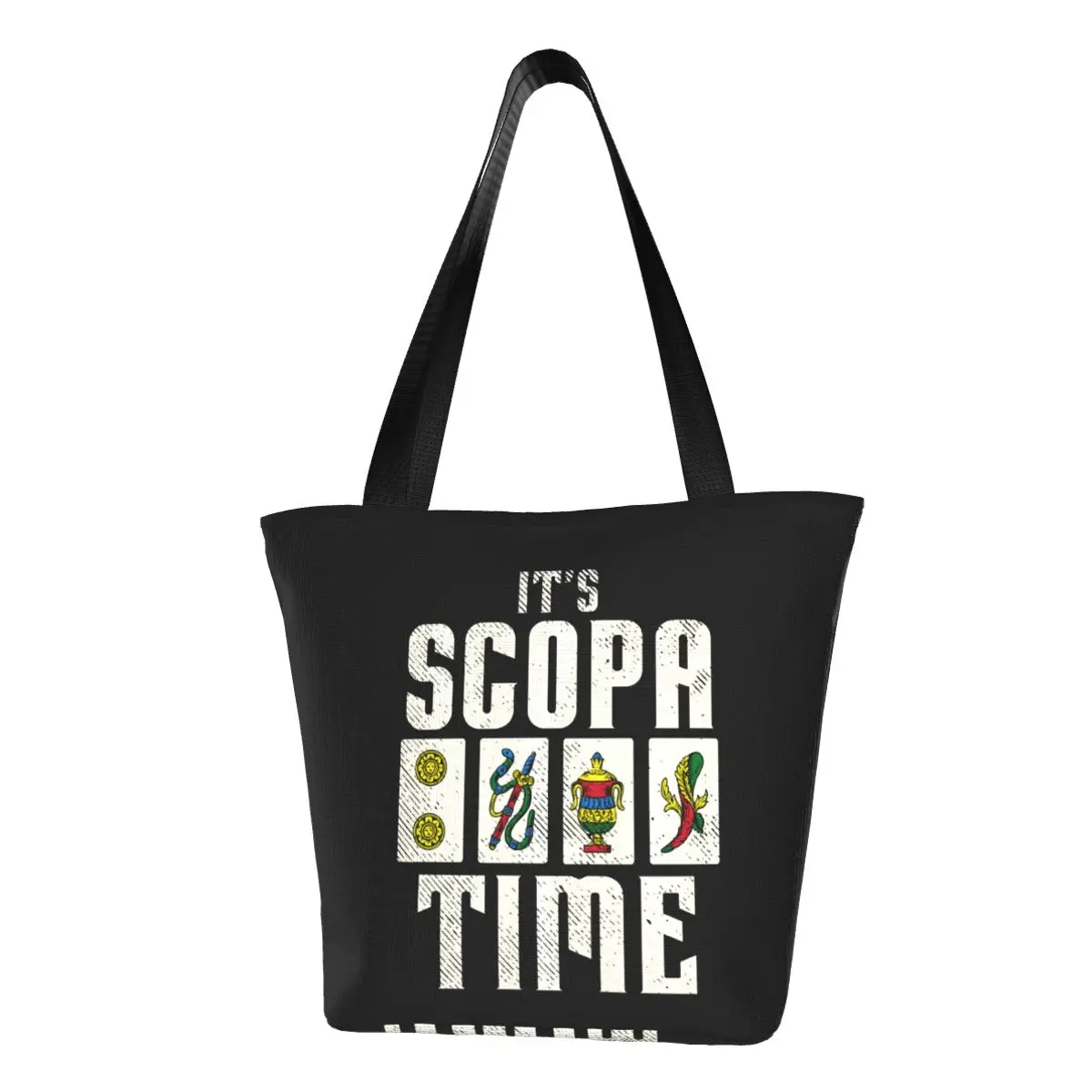 It'S Scopa Time Nonna Nonno Italian Cards Game Sco Handbags Borsa Per La Spesa Portatile Di Grande Capacità
