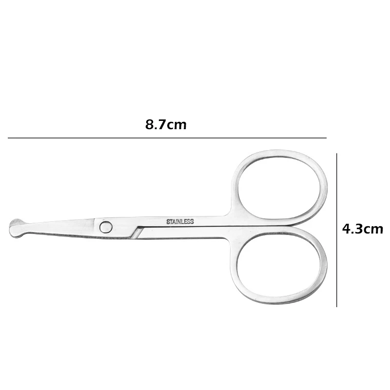 Multifunctional Stainless Steel Nose Hair Cut Round Head Small Scissors Manual Eyebrow Trimming Beard Scissors Beauty Tool 6